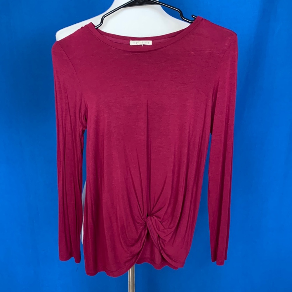 Copper Key maroon LS top